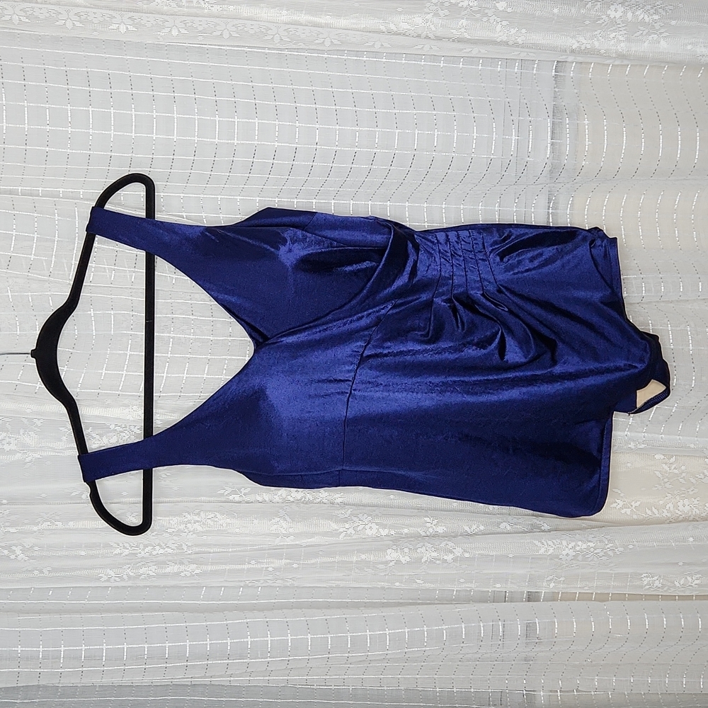 Navy Blue Vintage Torpedo Bra Lined Pin-up One Piece Swim Suit Sz24W